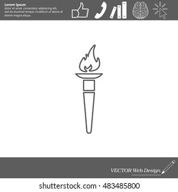 Olympic Torch flame line icon