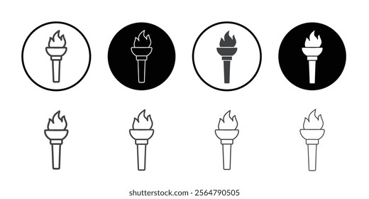 Olympic torch icon simple vector symbol