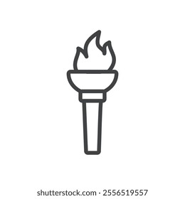 Olympic torch icon Vector logo outline