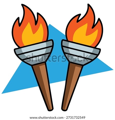 Olympic torch ignition flame transfer vector illustration isolated