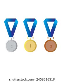 Olympic vector illustrations. Olympic icons, medals and torch vector set