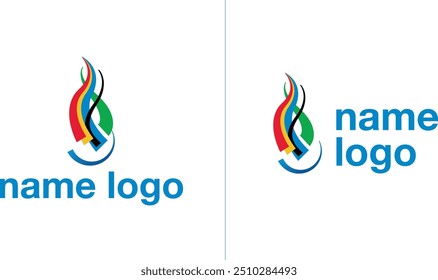 Olympics logo with flames and colors