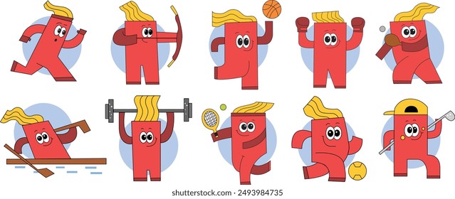 Olympics Sports Avatar, Olympics Sports in Cartoon style vector isolated, Athletic Cartoon Icon Pack. 