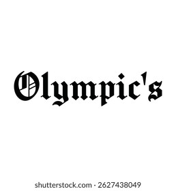 olympic's text for T-shirt print and other use on white background.