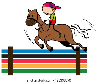 Olympics theme with equestrain illustration