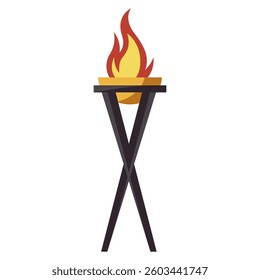 Olympic-style burning torch symbol on a white background. Vector illustration