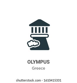 Olympus glyph icon vector on white background. Flat vector olympus icon symbol sign from modern greece collection for mobile concept and web apps design.