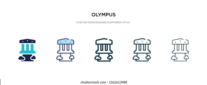 olympus icon in different style vector illustration. two colored and black olympus vector icons designed in filled, outline, line and stroke style can be used for web, mobile, ui