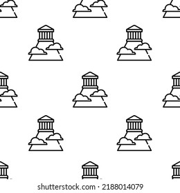 olympus icon pattern. Seamless olympus pattern on white background.