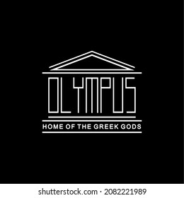 Olympus Typography with Pillar Column Greek Rome Historical Building logo design