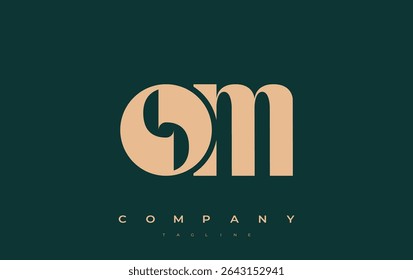 OM Abstract Geometric Logo Design. Modern and elegant logo design with simplistic typography elements, showcasing branding excellence.