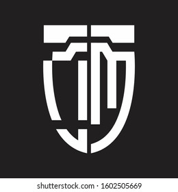 OM Abstract logo monogram with emblem style isolated on black background