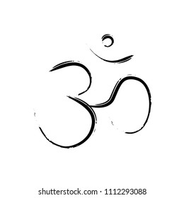 Om Aum Brush Symbol Om Aum Stock Vector (Royalty Free) 1112293088