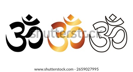 Om Aum Hindu flat icon symbol 