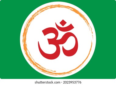 Om or Aum Hinduism and Buddihism icon. Editable Clip Art.