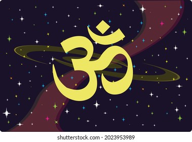 Om or Aum Hinduism and Buddihism icon. Editable Clip Art.