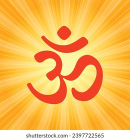 Om or Aum Indian sacred sound. The symbol of the divine triad of Brahma, Vishnu and Shiva. The sign of the ancient mantra. Om symbol sign on white background.