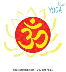 Om or Aum Indian sacred sound. The symbol of the divine triad of Brahma, Vishnu and Shiva. The sign of the ancient mantra. Om symbol sign on white background.