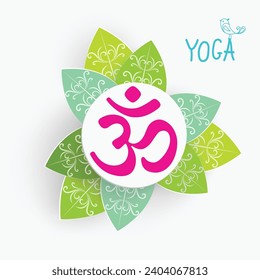 Om or Aum Indian sacred sound. The symbol of the divine triad of Brahma, Vishnu and Shiva. The sign of the ancient mantra. Om symbol sign on white background.