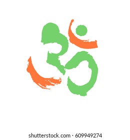 Om Aum Ohm india symbol meditation, yoga mantra hinduism buddhism zen, vector 