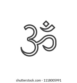 Om Aum outline icon. linear style sign for mobile concept and web design. religion simple line vector icon. Hinduism symbol, logo illustration. Pixel perfect vector graphics