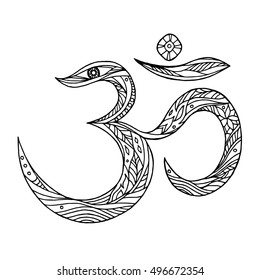 Om, Aum symbol design hand drawn vector illustration design