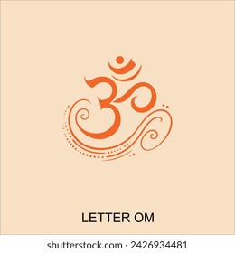 Om Aum symbol of the Hindu religion. Green om icon on dark background. Sacred sound and a spiritual icon, vector illustration Indian