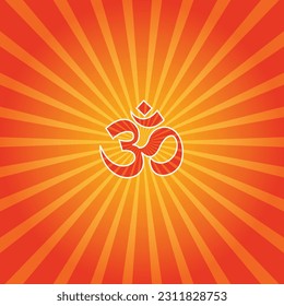 OM or Aum Symbol of Hinduism Design Concept Best for Social Media Template and Printable.