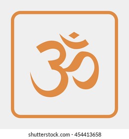 Om / Aum - symbol of Hinduism flat icon.