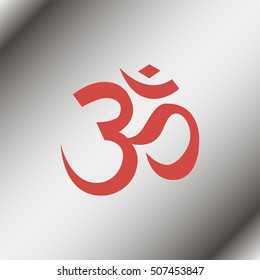 Om / Aum - symbol of Hinduism flat icon.