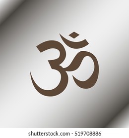 Om / Aum - symbol of Hinduism flat icon.