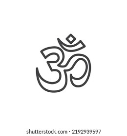 Om or Aum symbol line icon. linear style sign for mobile concept and web design. outline vector icon. Symbol, logo illustration. Vector graphics