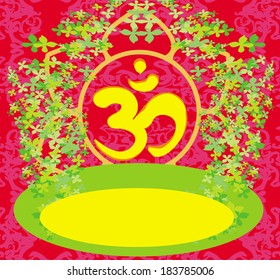 om aum symbol on a red background