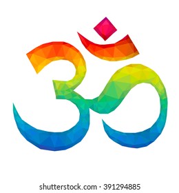 Om Aum Symbol in Polygonal Style