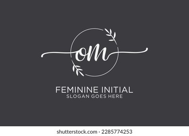 OM beauty monogram and elegant logo design handwriting logo of initial signature, wedding, fashion, floral and botanical with creative template.