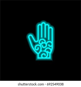 Om blue glowing neon ui ux icon. Glowing sign logo vector