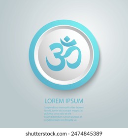 Ilustración plana de Vector de ícono azul Om