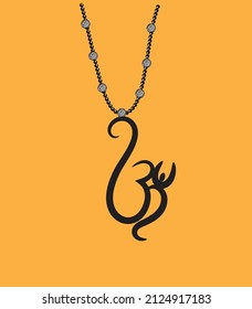 Om chain Vektorgrafik Symbol, Om Necklace Grafikdesign trendig.