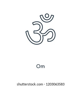 Om concept line icon. Linear Om concept outline symbol design. This simple element illustration can be used for web and mobile UI/UX.