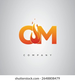 OM Creative Fire Letter Logo Design