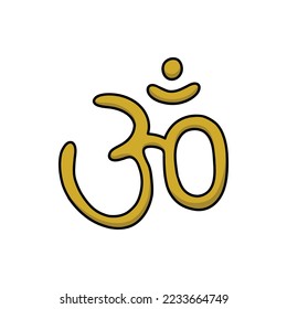 om doodle icon, vector illustration