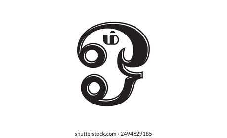 Om god murugan logo vector black and white clipart