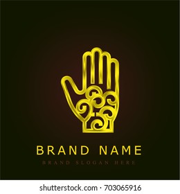 Om golden metallic logo