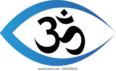 Om Hindu mark inside eye Vector