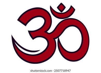 Om Hindu religious symbol  vector illustration 