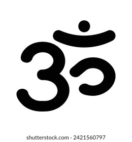 Om, Hinduism Flat Icon Logo Illustration. Hinduism Icon-set. Suitable For Web Design, Logo, App.