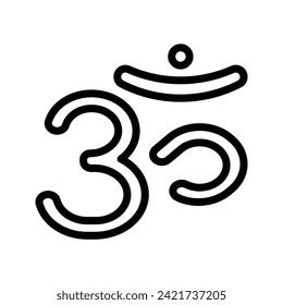 Om, Hinduism Flat Icon Logo Illustration. Hinduism Icon-set. Suitable For Web Design, Logo, App.