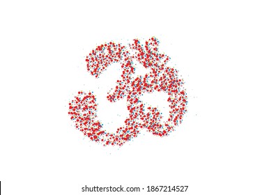 Om of Hinduism lucky Particle Symbol flat vector icon for apps and websites