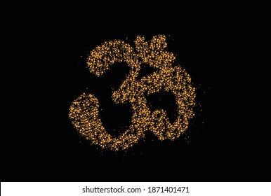Om of Hinduism lucky Particle Symbol flat vector icon for apps and websites