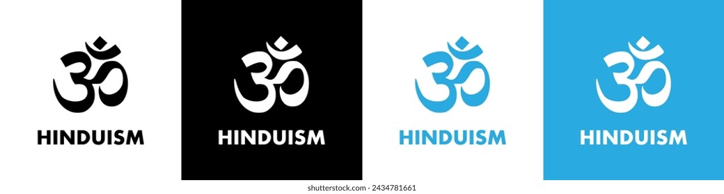 Om. Hinduism religions. Symbol of God, creation. Graphic design element.